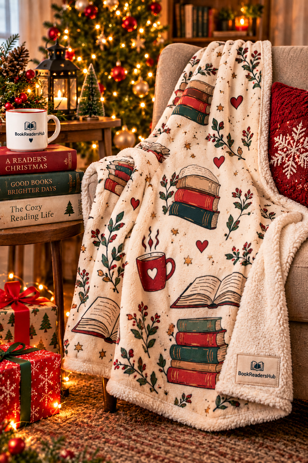 Cozy reading blanket for book lovers
