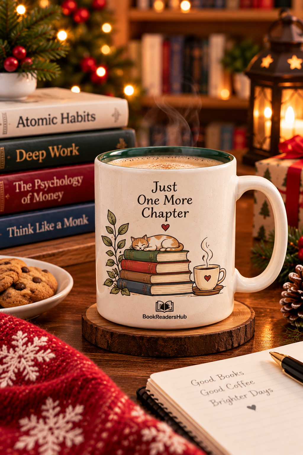 Literary-themed coffee mug for book lovers