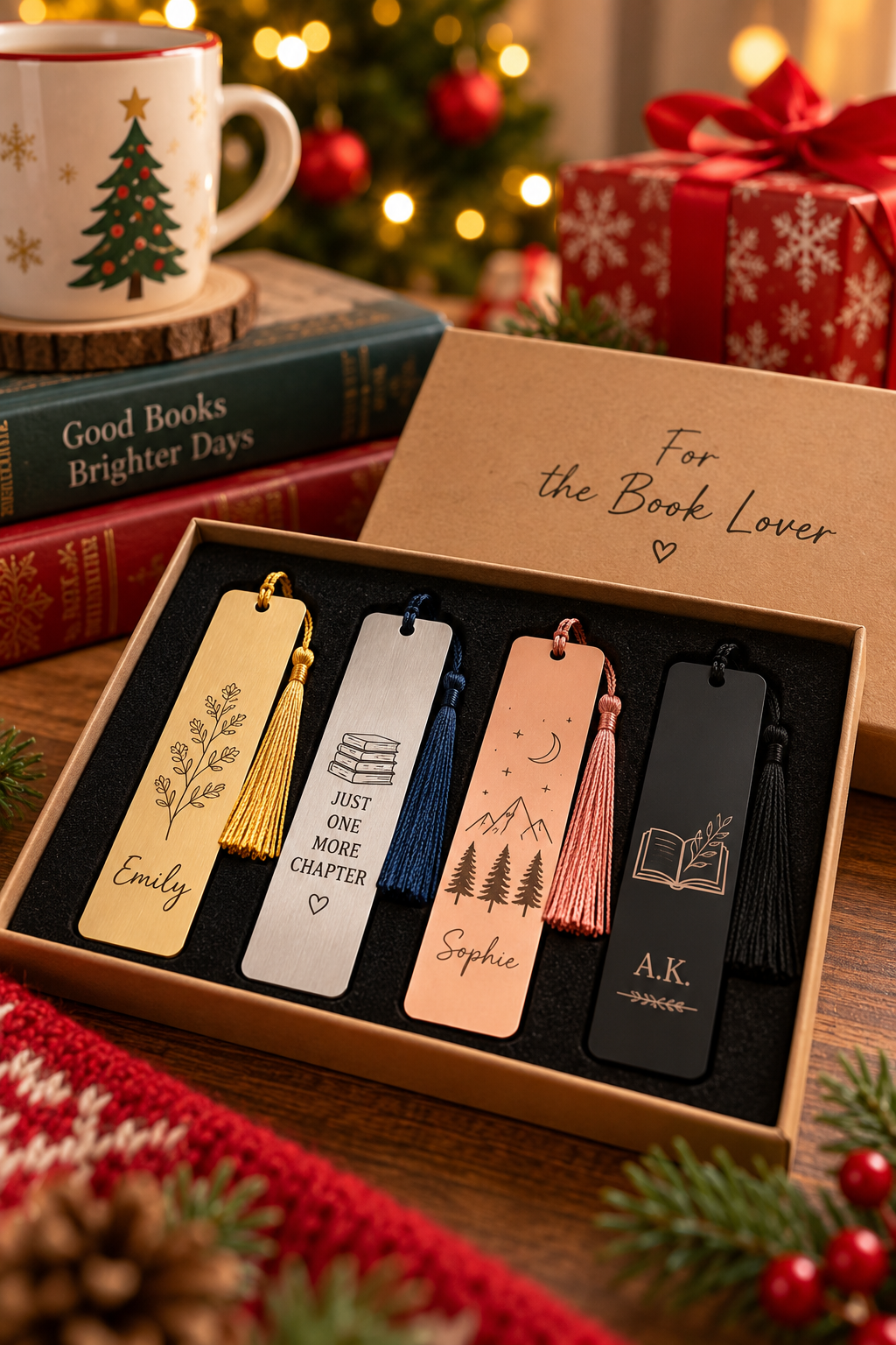 Personalized bookmark set for book lovers