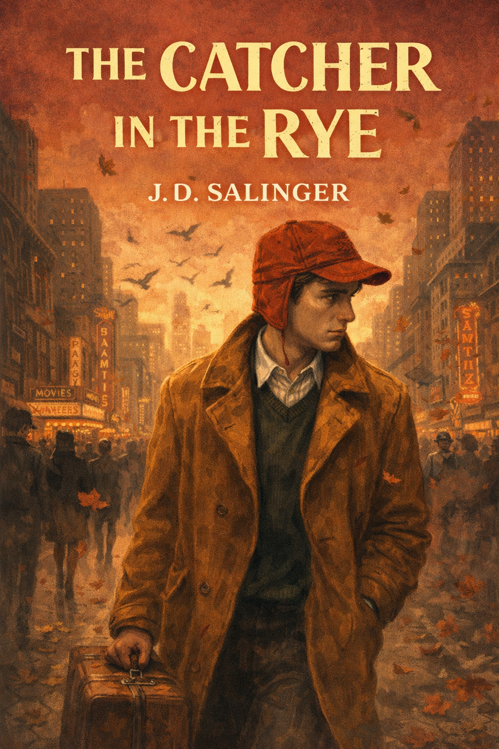 The Catcher in the Rye book by J.D. Salinger exploring themes of confusion and honesty